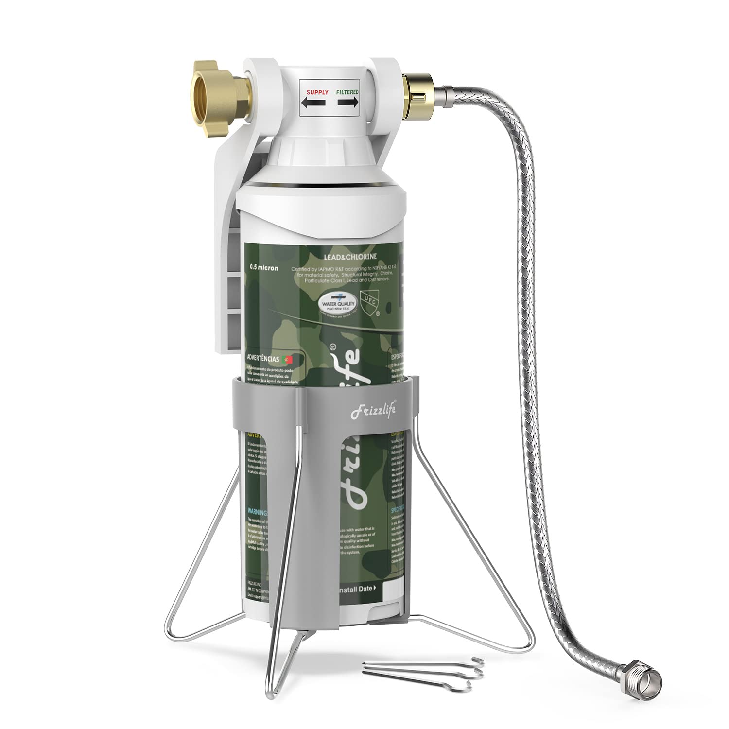 Frizzlife Rv Water Filter-Nsf/Ansi 53&42 Certified Inline Hose Filter For Rv-0.5 Micron High Water Pressure, Reduce Chlorine, Le